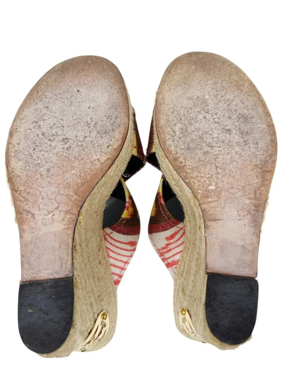 Tory Burch Kristen Espadrille Wedge Sandals Multicolor Size 9M